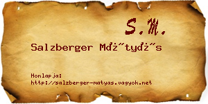 Salzberger Mátyás névjegykártya