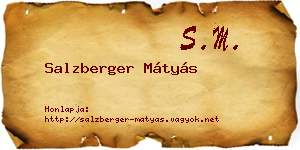 Salzberger Mátyás névjegykártya